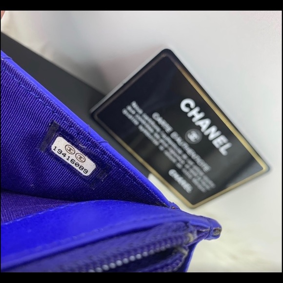 Chanel cobalt purple blue wallet (converted to WOC) - Picture 9 of 15